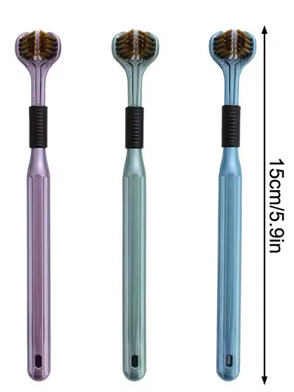 Set of 2 Random Three-Sided Toothbrush Ultra Fine Soft Hair Adult
